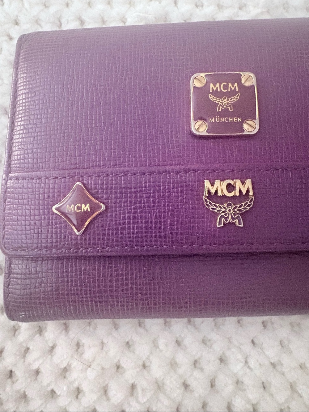 MCM Purple Leather Trifold Wallet- EUC - Picture 5 of 16